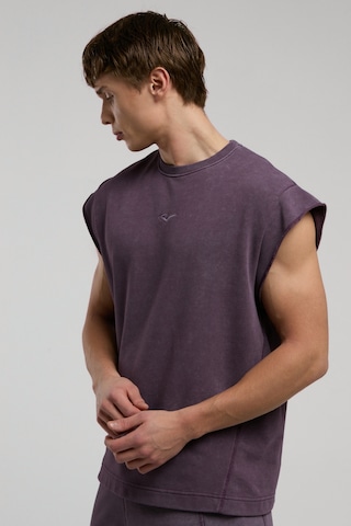 Everlast Bronx 1910 Oversize Yıkamalı Mor Erkek Kolsuz Sweatshirt Koyu Mor