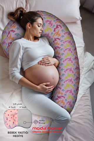 Hamile Yastığı,sarılma Yastığı Aktivite Yastığı Pamuk Kumaş Pembe Pembe - Pembe