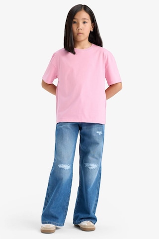 Defacto Kız Çocuk Relax Fit Bisiklet Yaka Sırt Baskılı Kısa Kollu Tişört E0353a825smpn666 Pembe