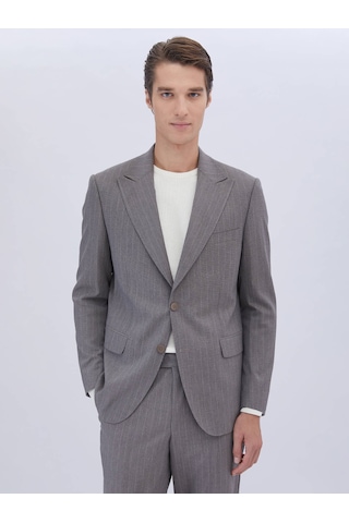 Kip Vizon Çizgili Comfort Fit Takım Elbise Çok Renkli