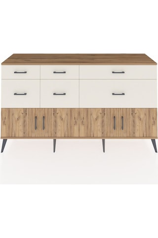 Kronos Konsol Tek Raflı 6 Çekmeceli 4 Kapaklı 176x59x99 Çam-çam/a Çam-çam/aytaşı