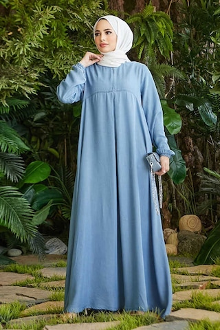 Neways 6482 - Ön Tek Pileli Elbise Mavi