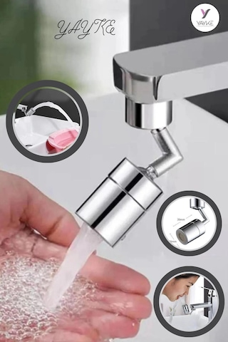Yayke 720 Derece Dönebilen Tasarruflu Mutfak Lavabo Başlığı Krom