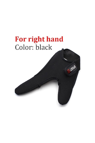 Siyah Siyah/kırmızı Kaymaz Balıkçılık Eldivenleri Balıkçılar Sağ El İki Parmak Koruyucusu Açık Hava Balık Aracı İçin Sörf İçin Nefes Alabilen Eldiven Siyah