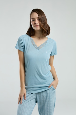 Pierre Cardin 8998 Kısa Kol Kadın Pijama Takımı Mavi