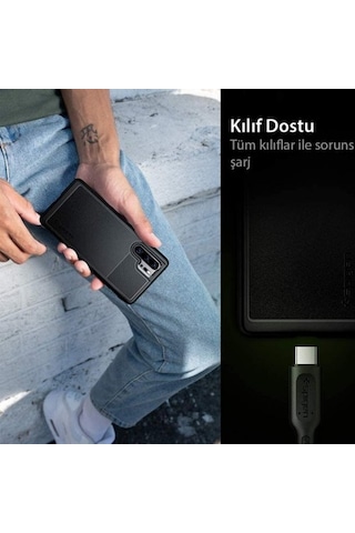 Spigen DuraSync USB-C to USB-C 3.2 100W Kevlar Hızlı Şarj Hızı Kablo C10C3 White - 000CA25706