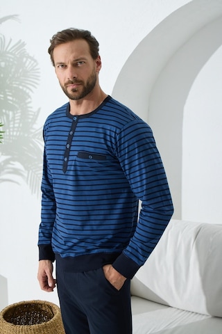 Kly 9246 Erkek Yaka Reçme Düğmeli Pijama Takım 001