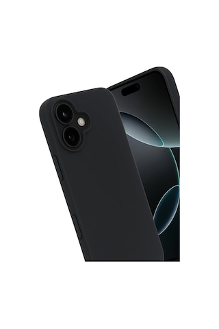 Apple iPhone Uyumlu 17 First Silikon - Siyah Düz Renkli