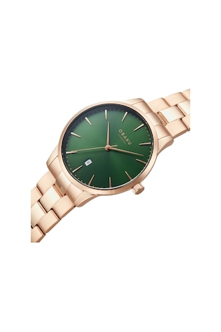Obaku Denmark V247xdvesv Quartz Çelik Rose Yeşil Kadran 42 Mm Erkek Kol Saati Rose Gold