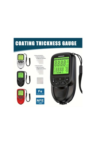 Honeybeeshop Hw400s Siyah Dijital Kaplama Kalınlık Ölçer Çift Fe Nfe Probeler 0 2000µm Led Ekran Abs
