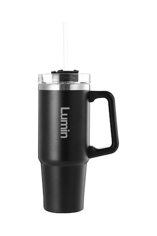 Lumin Quencher Tumbler 0,89 Litre Vakum Yalıtımlı Termos Bardak Kapaklı Ve Pipetli Black Edition