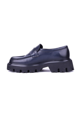 Shoetyle - Lacivert Hakiki Deri Erkek Loafer 115-k622-1438 Lacivert