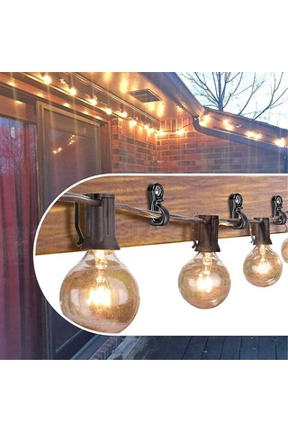 40'lı Paket Q Askılar, Garaj Dış Mekan Gevşek Tel Peri Led Işıkları İçin Vidalı Noel Işık Askıları, Siyah