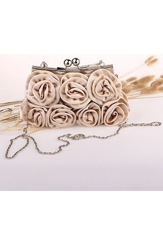 Didadodo Gül Desenli Ipek Çanta, El İşçiliğiyle Zenginleştirilmiş Turuncu