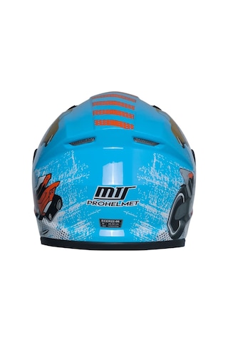 Motosiklet Ve Bisiklet Mini Çocuk Kaskı Full Face Ce Sertifikalı Child Motor Kask Blue Mavi