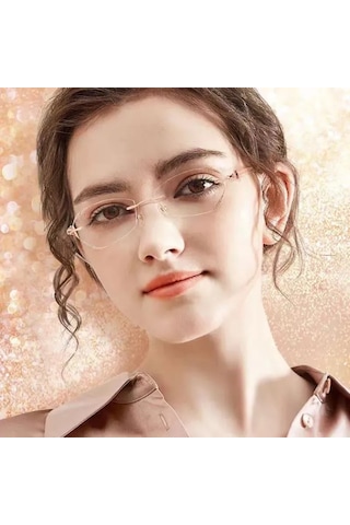 Shineyee Kadınlar İçin Hafif Metal Çerçeveli +300 Derece Gümüş Renk Okuma Gözlüğü