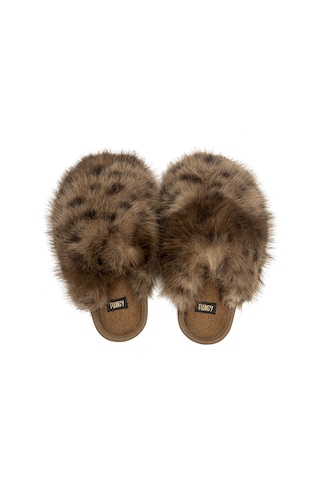 Twigy Leopard Peluş Kadın Ev Terliği Leopar 37/41