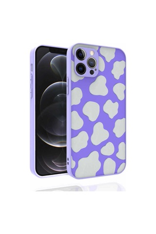 Apple Uyumlu iPhone 12 Pro Max Kılıf Desenli Kamera Korumalı Parlak Zore Nora Kapak NO6
