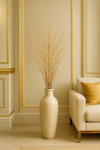 Gerçek Kurutulmuş Ağaç Dalı Demeti Gold El Boyaması 100 Cm