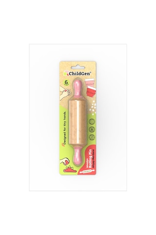 Childgen Mini Ahşap Merdane Pastel Pembe