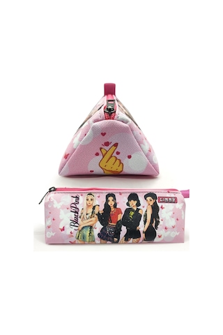 Blackpink Kalem Kutusu Black Pink Üçgen Kalemkutu Jumbo Vegan Deri Kalemlik