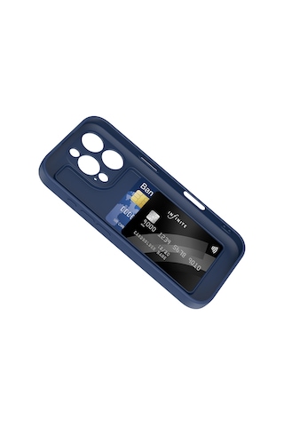 Apple Uyumlu iPhone 16 Pro Max Kılıf Kamera Korumalı Kartlık Hazneli Zore Vitra Kapak Siyah