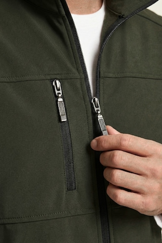 Genius Store Erkek Yelek Softshell Su Geçirmez Tam Fermuarlı Cepli Normal Kalıp Spor Yelek Haki