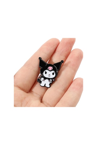 Schulzz Originals Sanrio Kuromi Metal Broş Pin Rozet 3 Cm Siyah