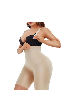 Mistirik Pagliye Model Lazer Kesim İz Yapmayan Askılı Şort Toparlayıcı Korse Ten Renk Ten