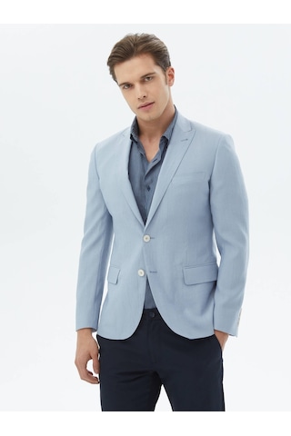 Kip Açık Mavi Düz Slim Fit Ceket 001