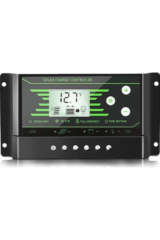 Kosona 12v/24v Akıllı Güneş Kontrolörü 10a - Pwm Yükleme, Çift Usb Arayüzü, Lcd Ekranlı