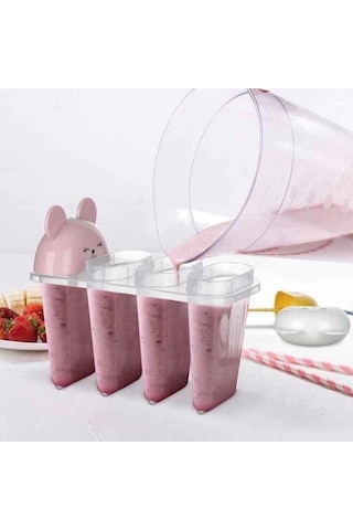4'lü Kolay Şekillendirici Sevimli Çocuk Meybuz & Dondurma Kalıbı Ap-9179 Çok Renkli