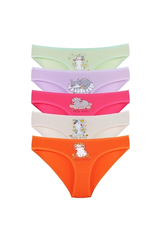 Sensu Kız Çocuk Pamuklu 5'li Külot Set - Kıds2600 Model-2 Model2