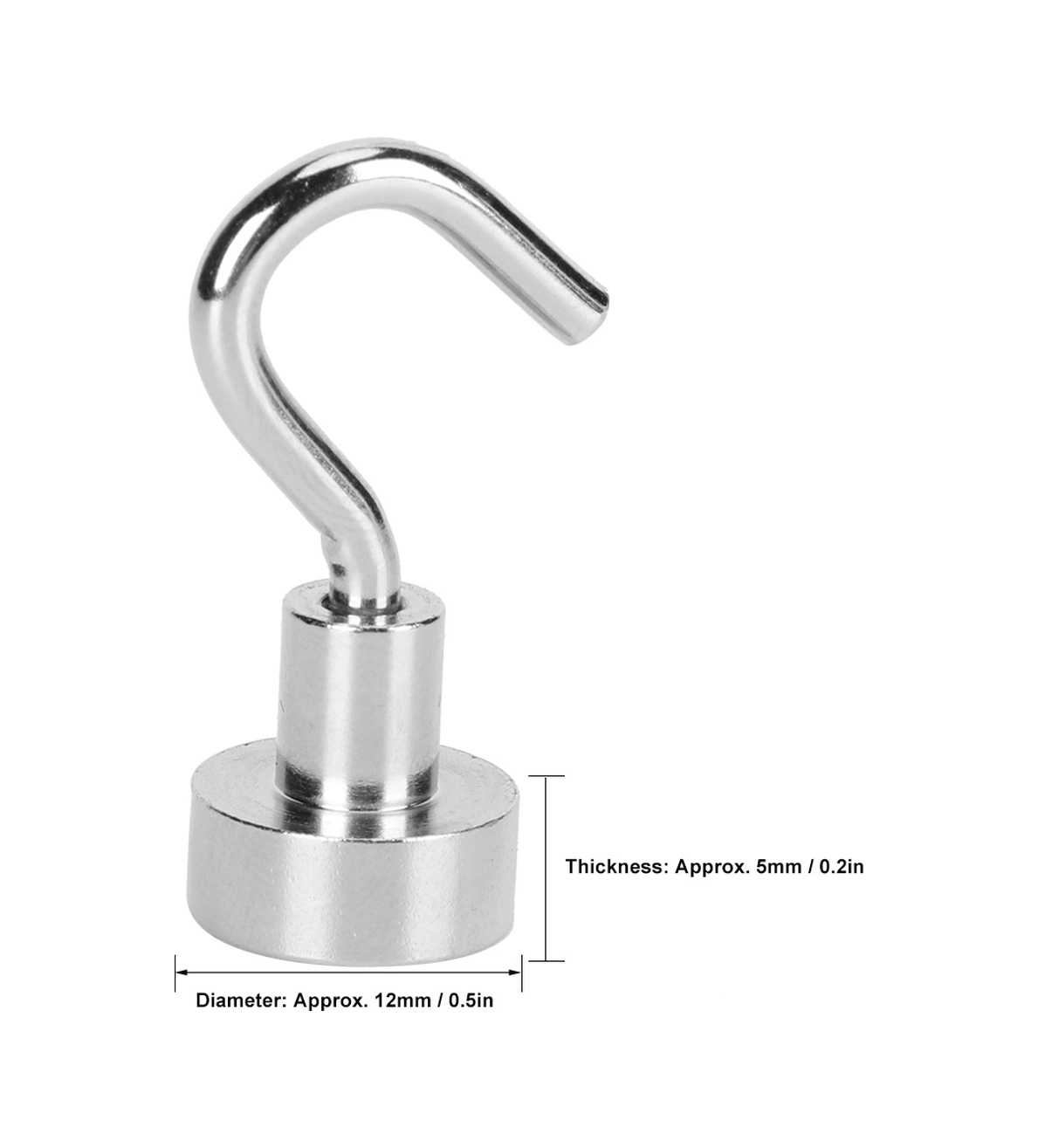 Yunboo 5 Adet E12 Tipi N35 Manyetik Duvar Kanca - Ev Ve Ofis İçin 3.5kg Yük Taşıma Kapasitesi, Dayanıklı Ve Korozyon Direnci
