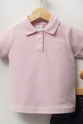 U.S. Polo Assn. Kız Bebek Toz Pembe Polo Yaka Tişört Jean Pantolon Takım 2'li 50322910-VR050