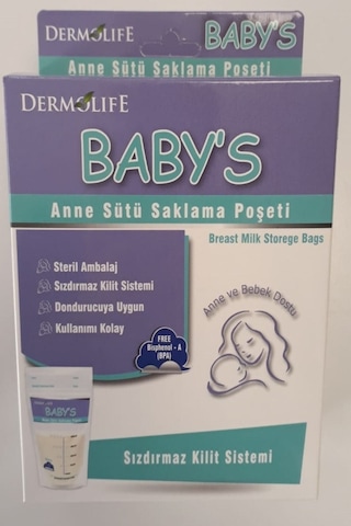 Dermolife Baby's Süt Saklama Poşeti 3 x 20'li