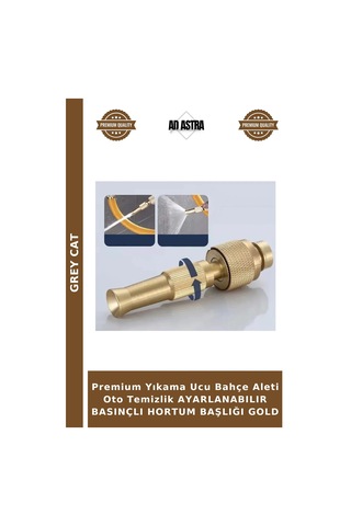 Premium Yıkama Ucu Bahçe Aleti Oto Temizlik Ayarlanabılır Basınçlı Hortum Başlığı Gold