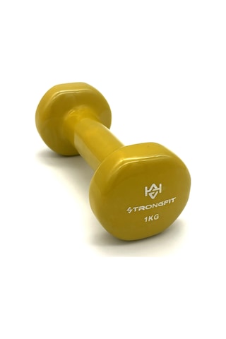 Alin Sport Vinyl Kaplı Dambıl 1 Kg Fitness, Pilates Ve Ev Egzersiz Ağırlığı Sarı