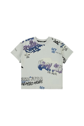 Civil Boys Street Style Emprime 10-13 Yaş Tişört Açık Gri