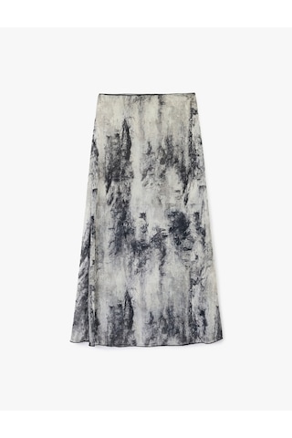 Koton Standart Bel Desenli Midi Etek Gri Desenli 6wak10293ek Gri Desenli
