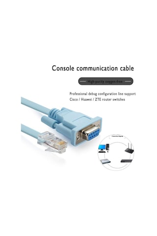 Ancheyn Rj45 To Rs232 9 Pin Cat5e 6 Çevirici Dönüştürücü Adaptör Ethernet Kablosu 4335