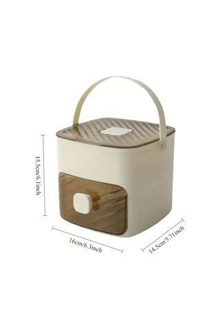 Taşınabilir İtmeli Buz Tepsisi Buz Küpü Kalıbı Çekmeceli Çok Katmanlı Ev Tipi Buz Kutusu Çok Amaçlı Buz Makinesi Beyaz