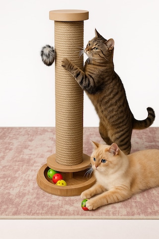 Kedi Tırmalama Çubuğu Ve Oyuncağı - 64cm