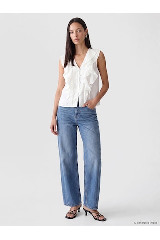 Lcw Studıo Beyaz Modal Karışımlı Fırfırlı Bluz