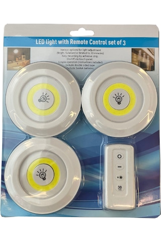 Powerlux 3'lü Çok Fonksiyonlu LED Işık Set Uzaktan Kumandalı