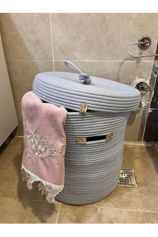 Zengin Design Home Banyo Camaşır Sepeti Zdh-051 Bebe Mavi