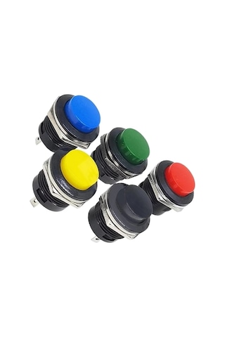 Ic-180a 16mm Yaylı Push Buton R13-507 Siyah
