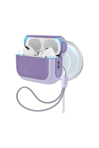 Apple AirPods Uyumlu Pro Halolock Magsafe Orbit Hybrid Case Kulaklık Kılıf Mor