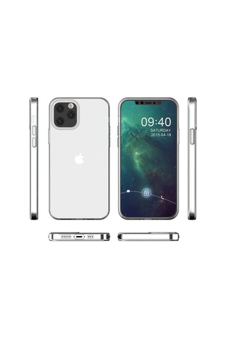 Goocamp Apple Uyumlu iPhone 12 Pro Süper Silikon Kılıf renksiz Renksiz