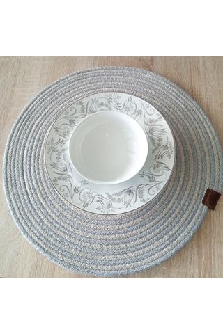 Özel Seri 39cm 2 Renk Jüt Örme Supla Kahve Çay Davet Çok Renkli